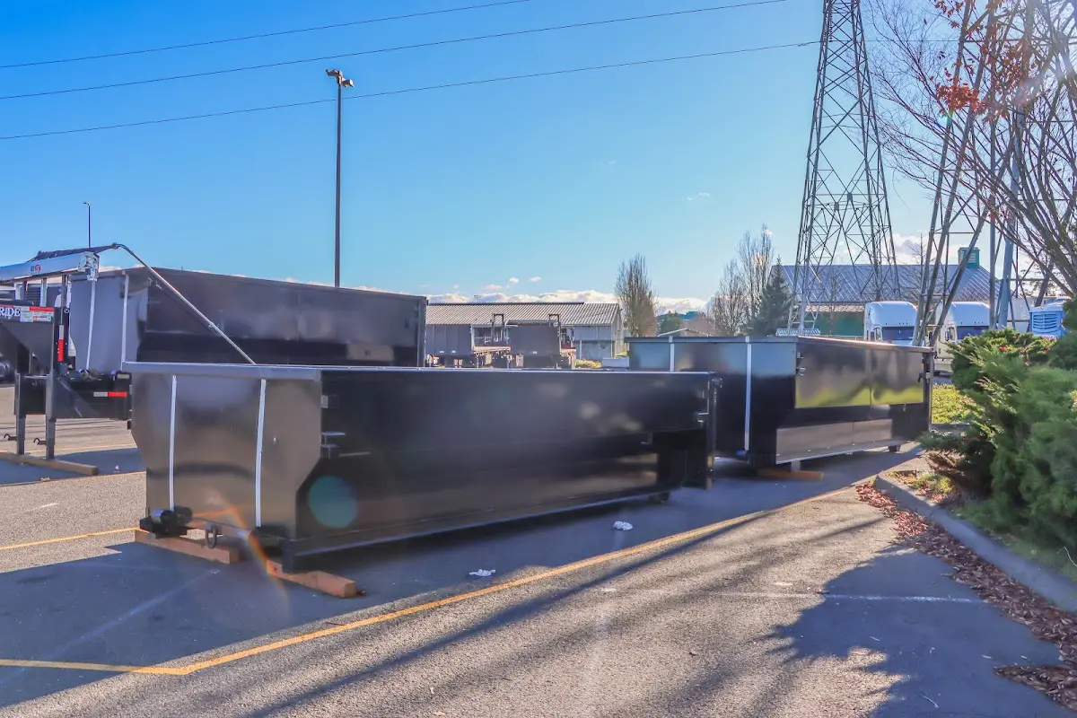 Roll-off dumpster ready for waste disposal at job site for Construction Dumpster Rental in Casselberry